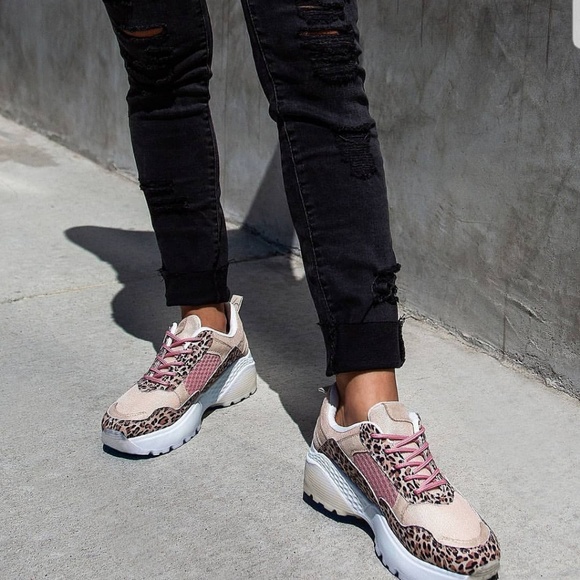 pink leopard sneakers